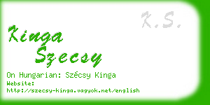 kinga szecsy business card